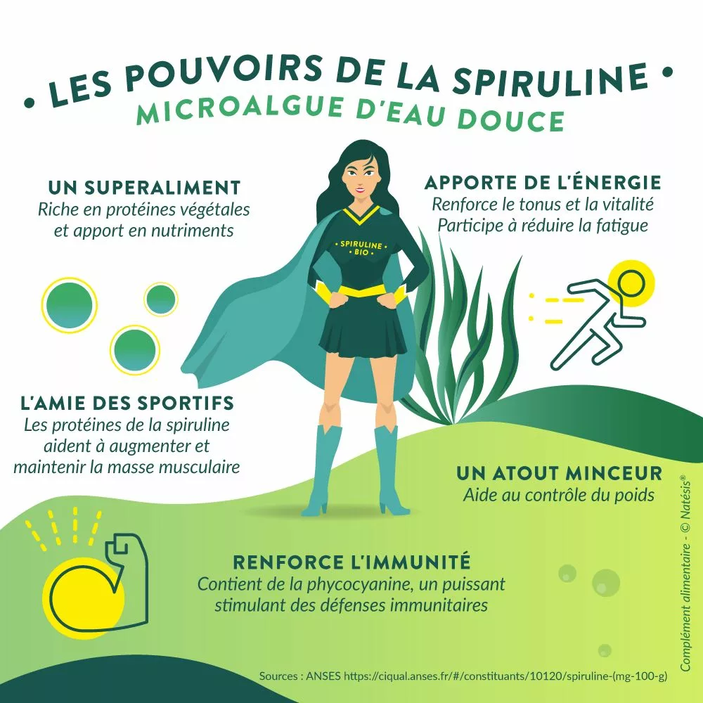 Spiruline Bio France - Fatigue, Immunité, Antioxydant - Naturist Plantes